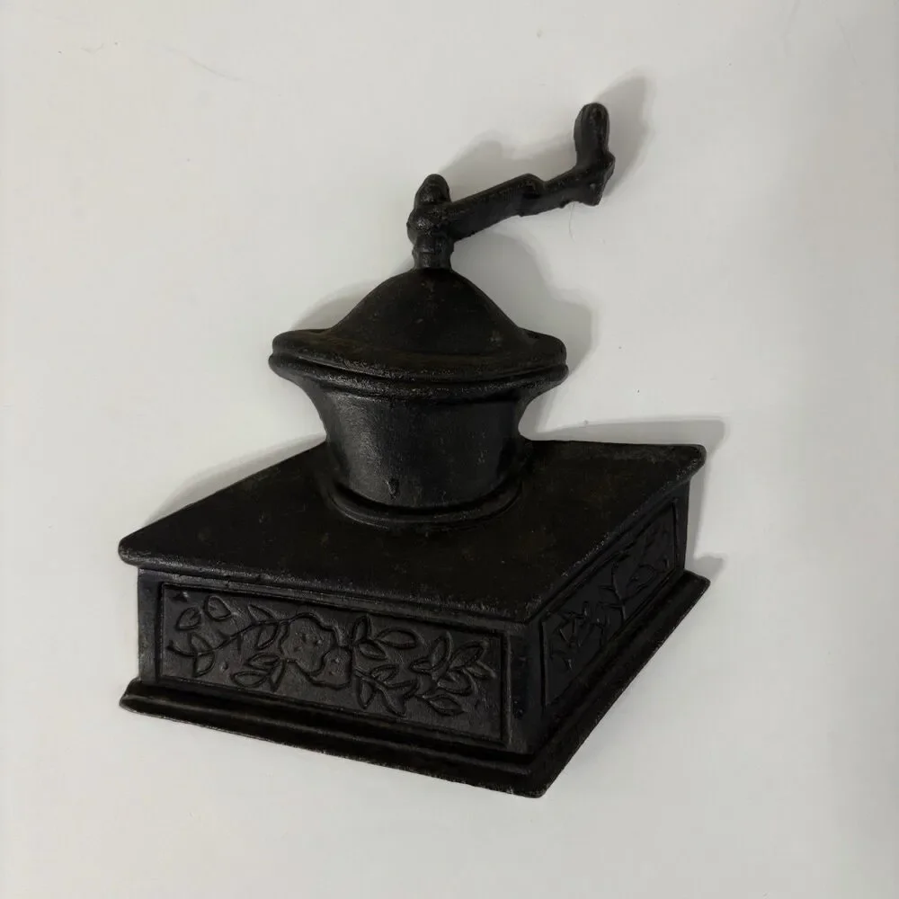 Vintage Sexton Black Cast Metal Wall Plaque MCM Kitchen Decor Coffee Grinder
